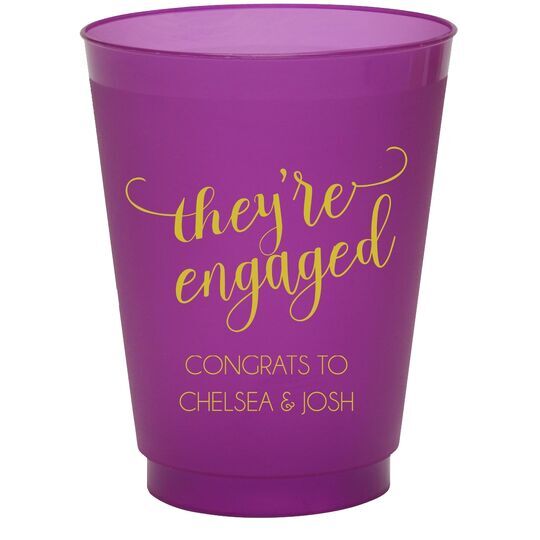 They're Engaged Colored Shatterproof Cups